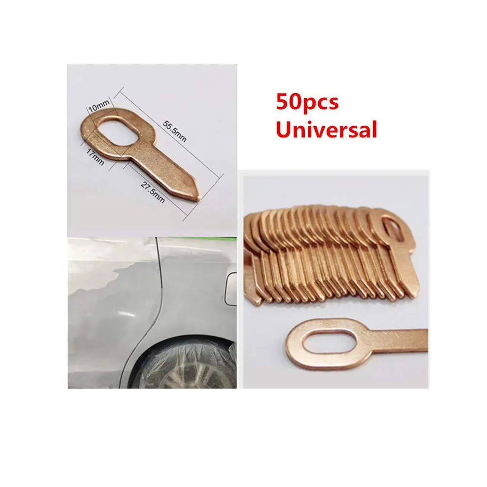 50 PCS/Set Copper coated Stainless steel Dent Pulling Ring Washer For Car Spot Welder Soldering Panel 55.5mm