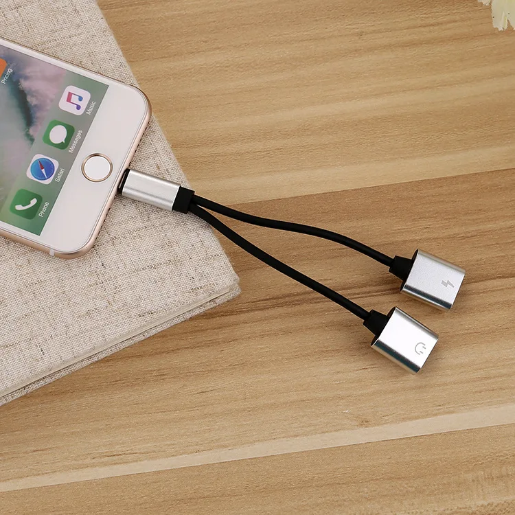 Wholesale application of iPhone 7 headset adapter for iphone 8X dual mother audio adapter DHl free