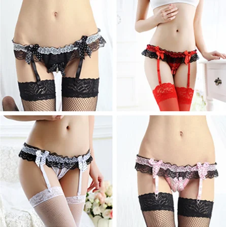 
Four Colors Open-crotch pearl lace garter Sexy Garters for Women B1037 