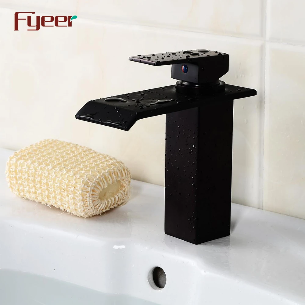 Fyeer Oil Rubbed Black Waterfall Basin Faucet