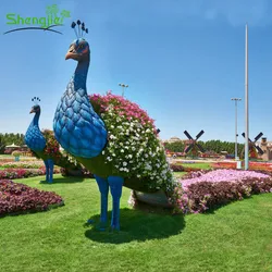 Big project park decorative artificial grass peacock topiary animal
