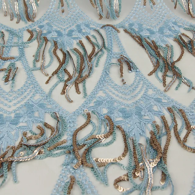 high Fashion bridal 3D flower mesh lace embroidery fabric for women dress