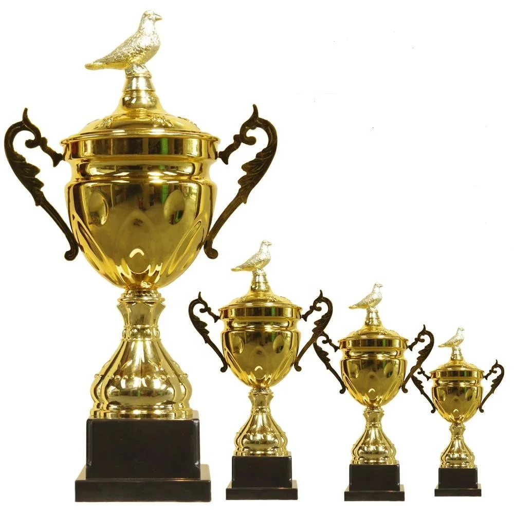 Unique Custom Metal Golf Trophies With Square Black Base