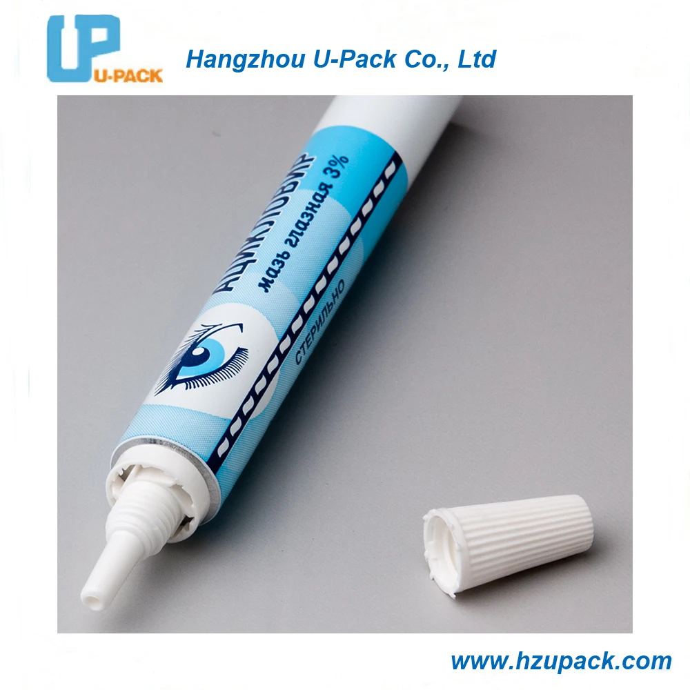 99.7% Minimum Purity sterilized Collapsible Aluminum Tubes for Ophthalmic Eye Ointment Container with Soft Locked Nozzle