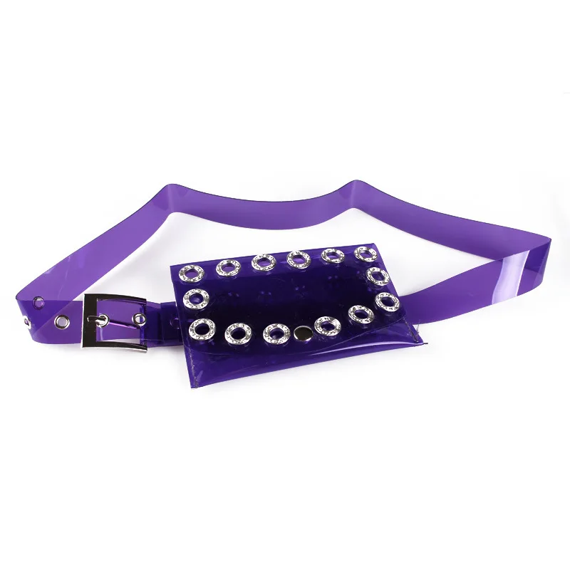 
2018 PVC ladies fancy packs waist belt with cell phone bag 