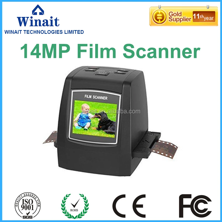 winait 14 mp 35 mm film scanner/negative slide film scanner/8 mm, super 8 film converter scanner