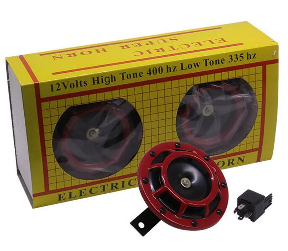 Car Refit Universal Car Horn 12v Truck Motorcycle Horn Basin Type High and Low Voltage Whistle Horn with Relay