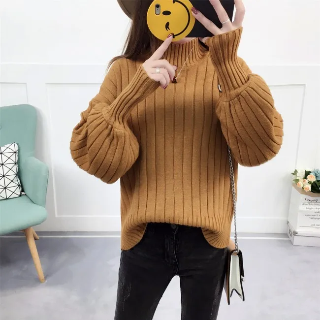 hot sale pink lady lantern sleeve loose sweater