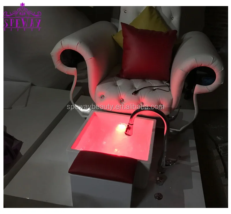 Оптовая продажа массажная ванна для ног белая деревянная педикюрная платформа миска профессиональная скамья