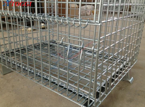 Промышленная складная металлическая корзина из проволочной сетки