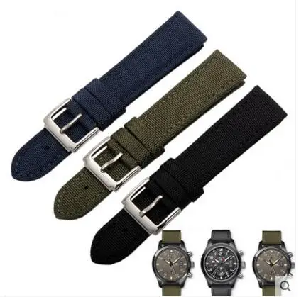 Waterproof Fabric Style Watch Strap Green Canvas leather Watchband