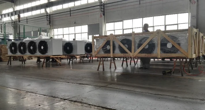 Low noise water air cooler with large air flow refrigerating unit