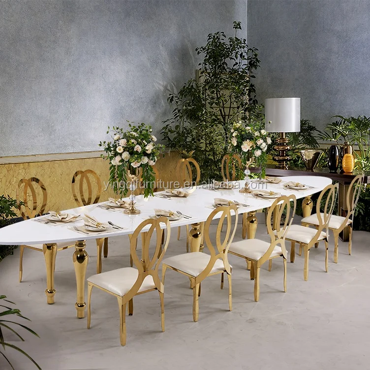 Luxury Large Stainless Steel Wedding Tables