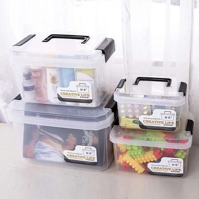 Multifunction Clear Sundries Storage Container Stackable Storage Chest Toy Cloth Plastic Storage Box