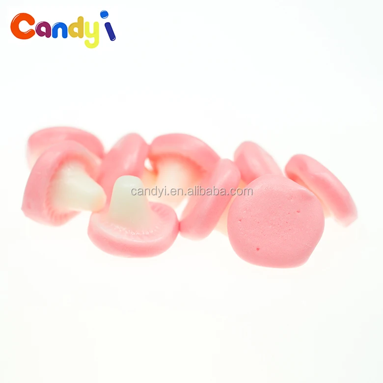 Cute mushroom shaped sour sweets chews gummy candy