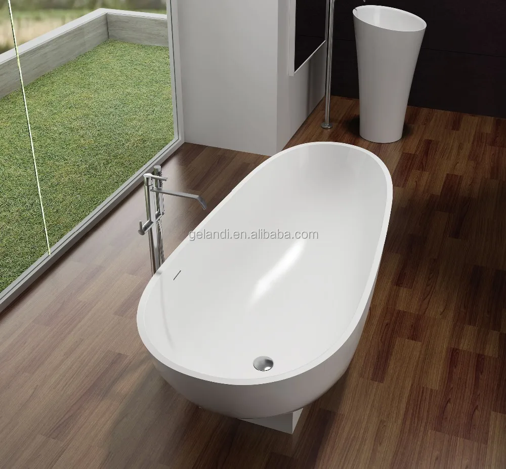 
Man-made free standing oval bath tub 