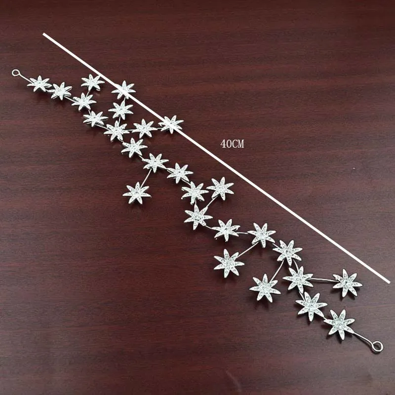 New Elegant Sparkly Crystal Star Tiara Hair Hoop Silver Plated Bride Headdress Rhinestone Hair Jewelry Wedding Accessories