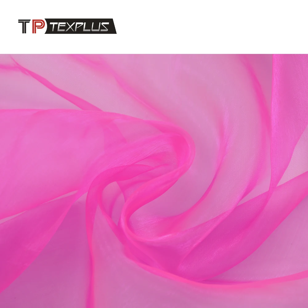 100% polyester organza sheer fabric