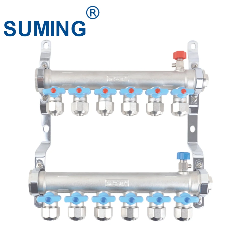 
SUMING 355 2 - 10 Way Nickel Plating Brass Forging Water Valve Heater Manifold 