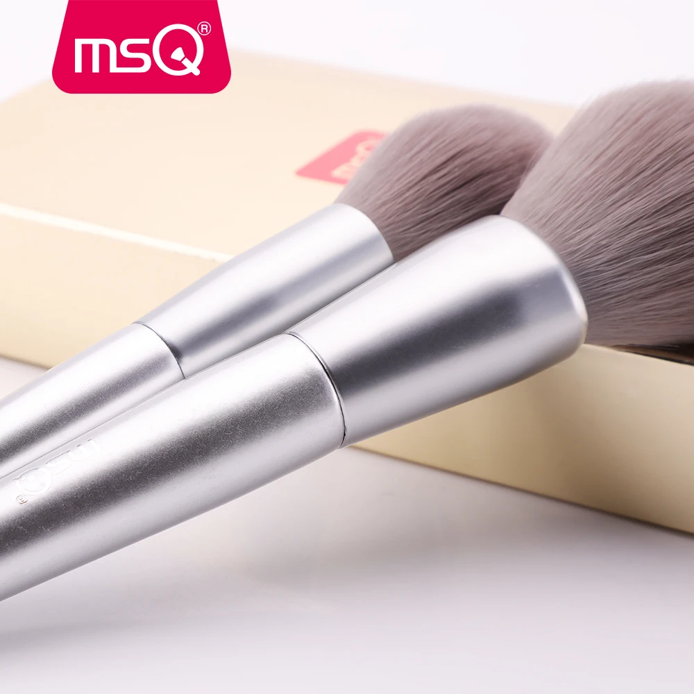 MSQ SILVER SNOW 8pcs Makeup Brushes Set Powder Eyeshadow Make Up Brush Kit Soft Synthetic Hair Wood Handle Cosmetic Tool