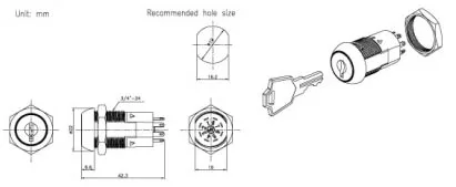 
Key switch pins male connector electric motorcycle bike lock 