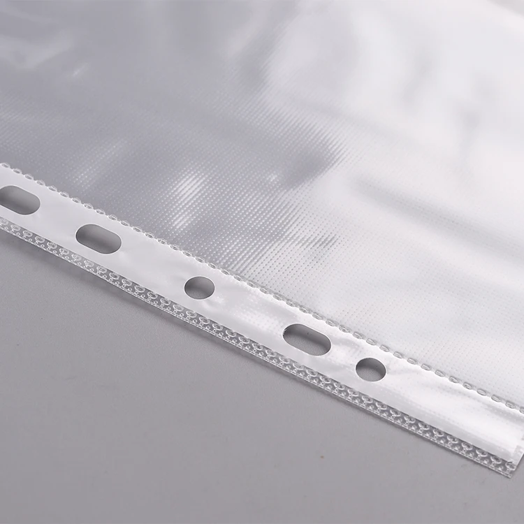 Customized Design A4 Waterproof File Folder PP Document Storage Bag Transparent 11 Holes Sheet Protectors