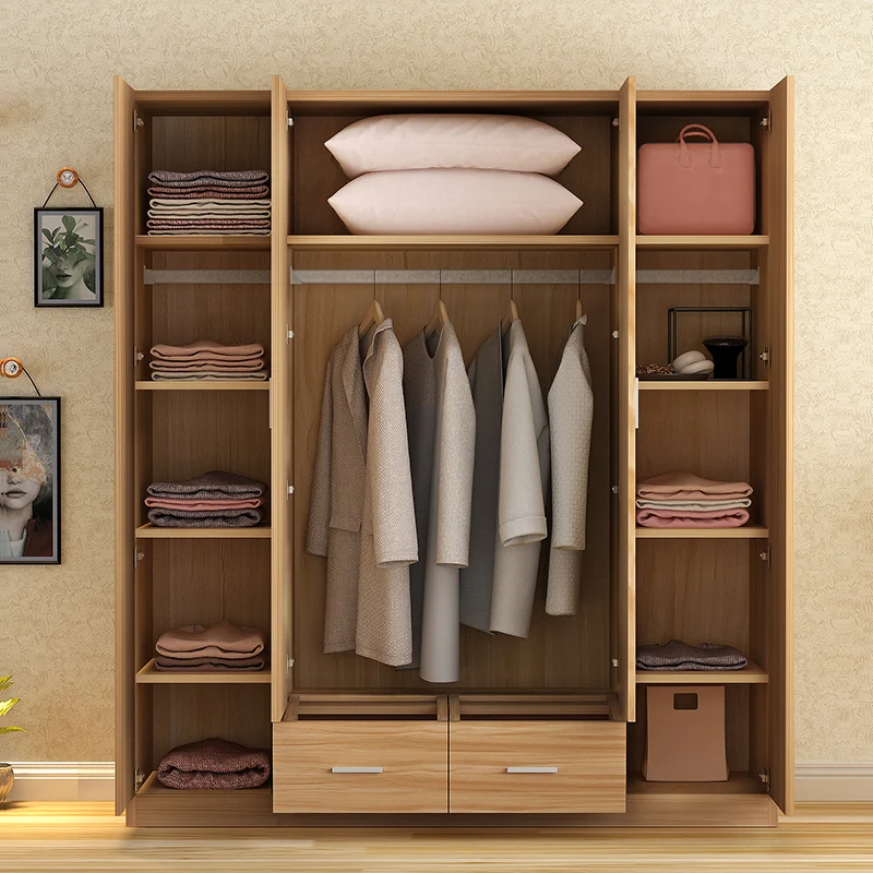 high quality MDF/particle board two doors bedroom storage wardrobe cabinet