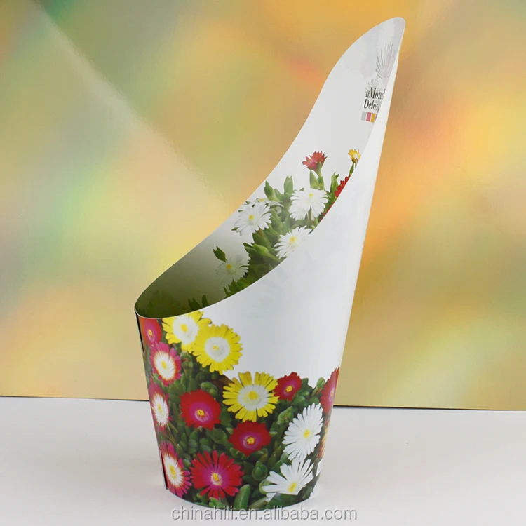 PP Plastic decorative double color flowers indoor pot planter cover for pot wrapping