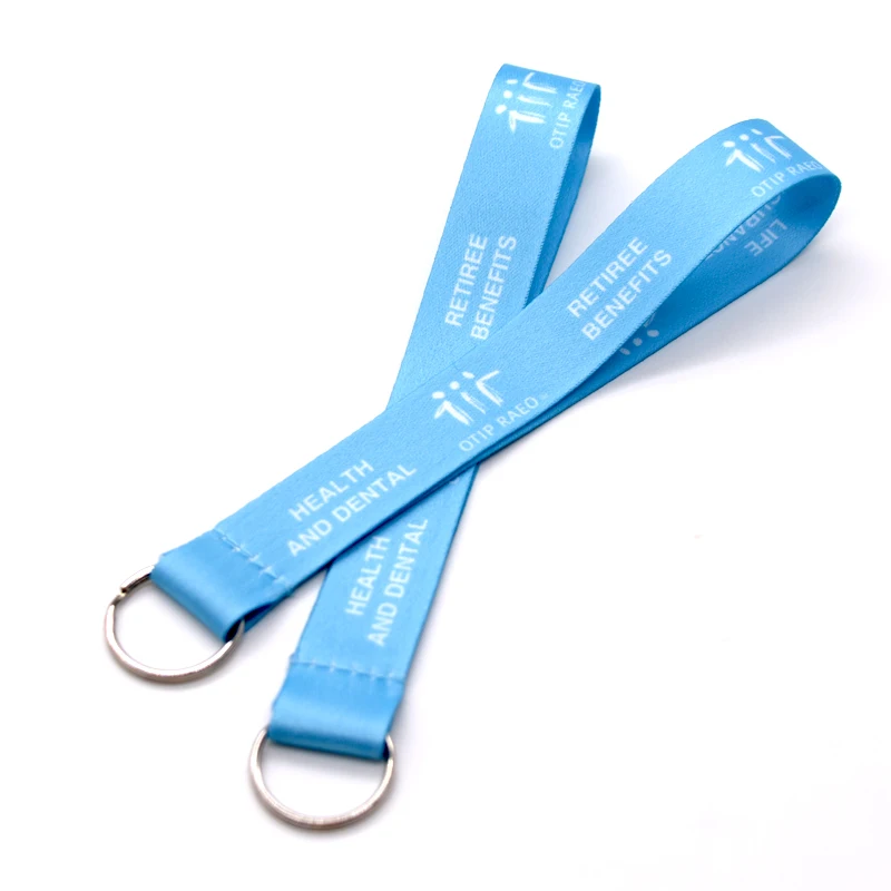 Custom dye sublimation printing colorful short key lanyard with free design