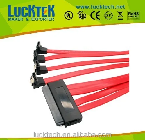 SAS 32Pin SFF-8484 до 4 SATA 7 pin угловой HDD RAID sas кабель