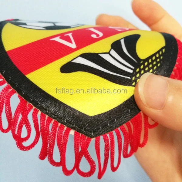 Manufacturer Satin Custom Double Side Printed Gift Flag Football Sports Car Mini Sublimated Pennant