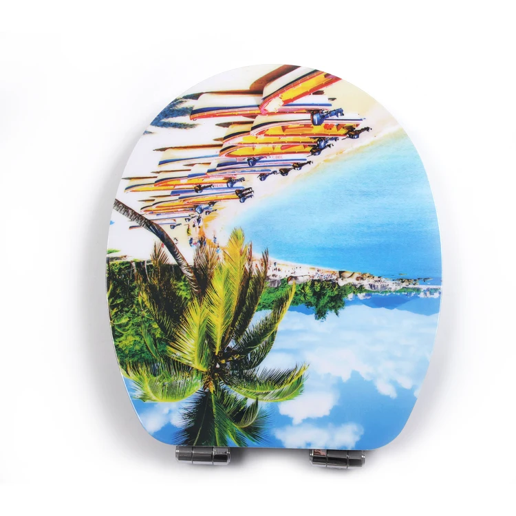 Bofan MDF OEM acrylic biodegradable u shape decorative elongated toilet seat cover non electric