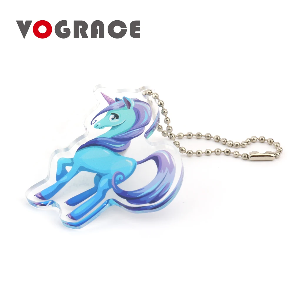 Vograce High quality clear two side printed vograce custom acrylic keychain