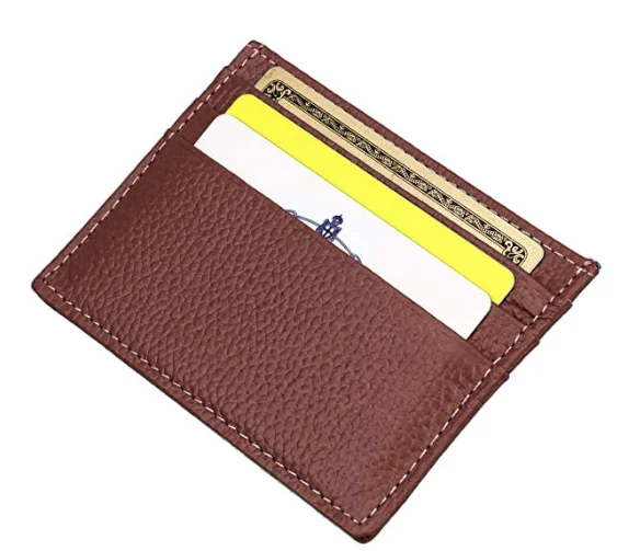 
Hot Selling Genuine leather Super Thin Compact Wallet Credit Card Holder 