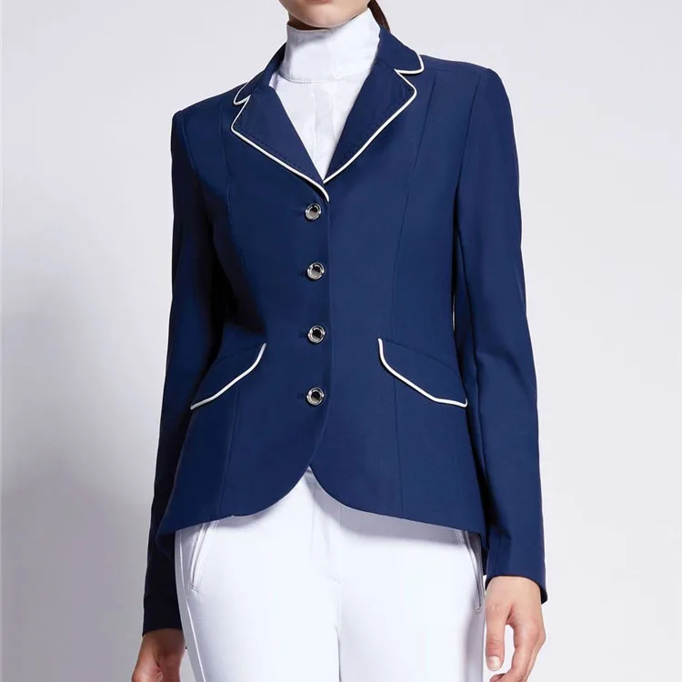 88% Nylon 12% Spandex hidden zipper equestrian jacket show jacket