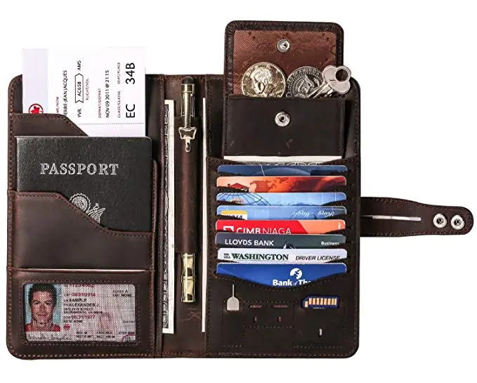 Genuine Leather passport cover leather travel document organizer wallet rfid Awesome Passport Wallet Credit Cards Holder