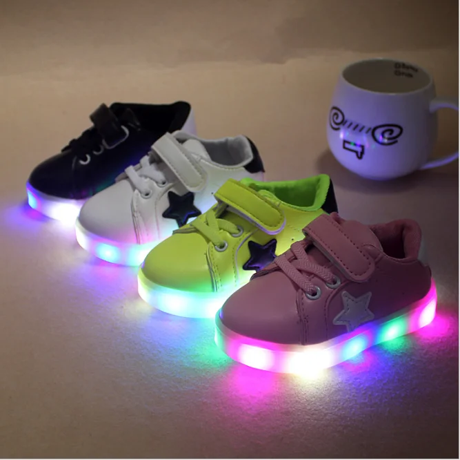 Spring Autumn Winter Children Baby Boys Sneakers Led Light Sport Shoes For Girls Kids