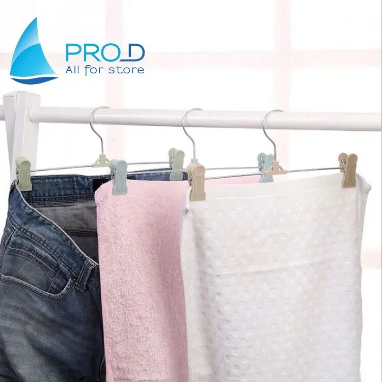 Wholesale retractable plastic multi-purpose clothes hanger trouser clip