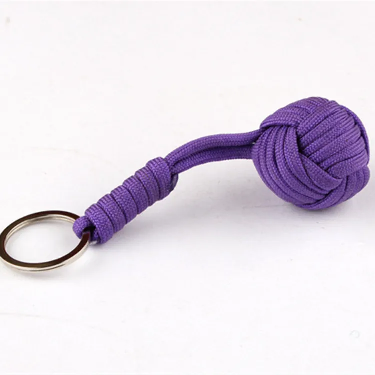Black survival self defense 550 parachute monkey fist with steel ball