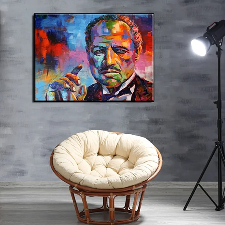 
Modern Newest Human Fave Oil Painting Knife Pop Art Canvas Abstract Portrait Wall Canvas 