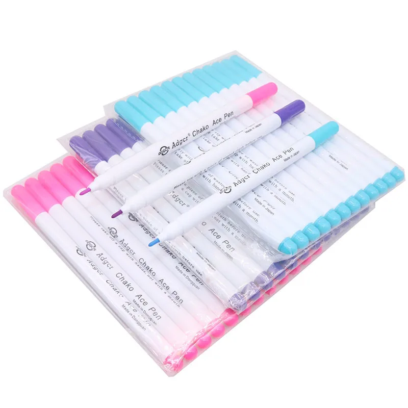 4pcs/lot Water soluble pen DIY stationery Erasable Pens Grommet Ink Fabric Marker Marking Pens DIY Needlework Red Blue Purple