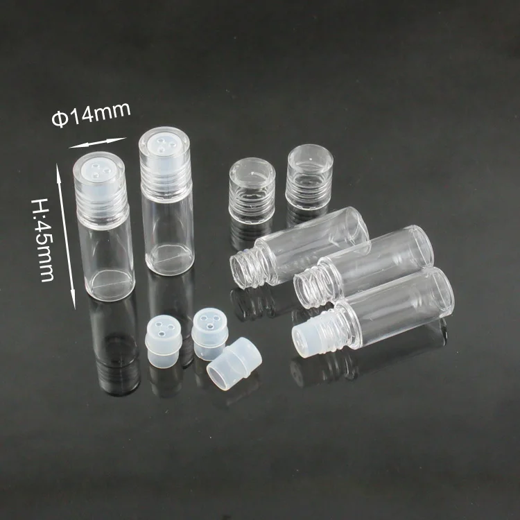 Free shipping MOQ 500pcsTM-ES6153 3ml mini powder tube clear empty cosmetics pigment tester bottle blowing bottle powder tester