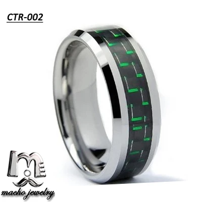 4mm Tungsten Ring Purple Carbon Inlay Wedding Band Jewelry Wholesale