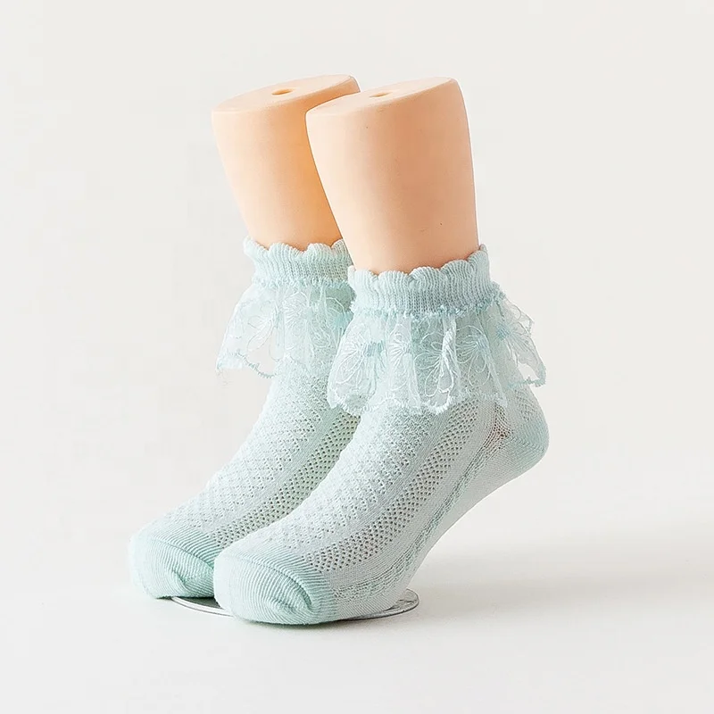 KANGYI India free shipping Promotion kids cotton thin with soft lace princess socks for children