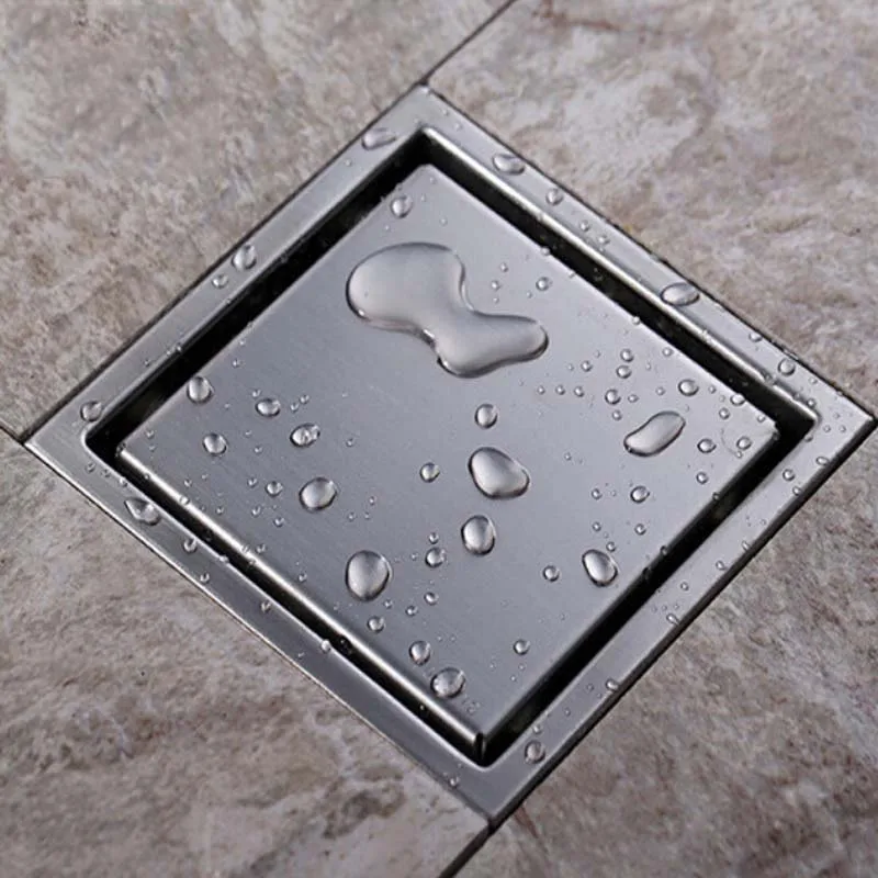 
Modern 100x100mm Bathroom Tile Insert Shower Floor Drain Washer Waste Square Removal Grate 