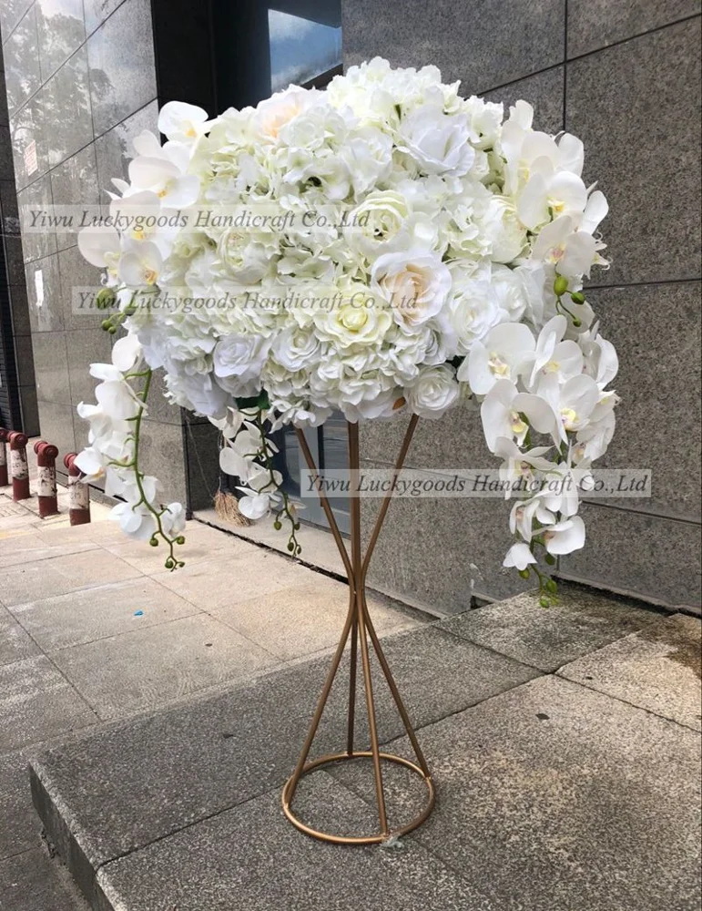 
LFB992 Elegant hanging latex orchids white wedding flower ball table centerpiece luxury party flower arrangement 