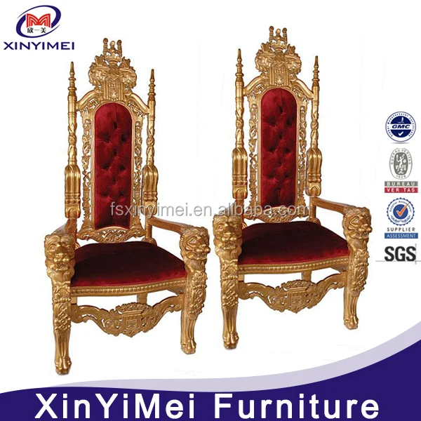 XYM Furniture professional antique king throne chair for wedding