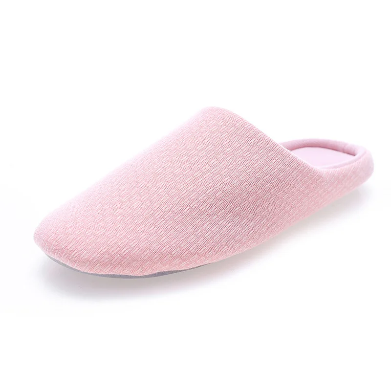 
Unisex Comfort Knitted Cotton Slippers Washable Flat Closed Toe Ultra Lightweight Indoor Shoes TPR Non-Slip Sole 