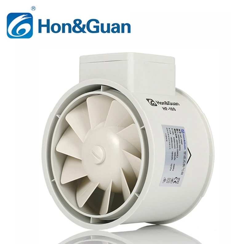 HVAC Extractor 100mm Bathroom/kitchen in Line Duct Fan Plastic Ce AC Axial Flow Fan 3 Years Parts of Fans Plastic 131-156pa