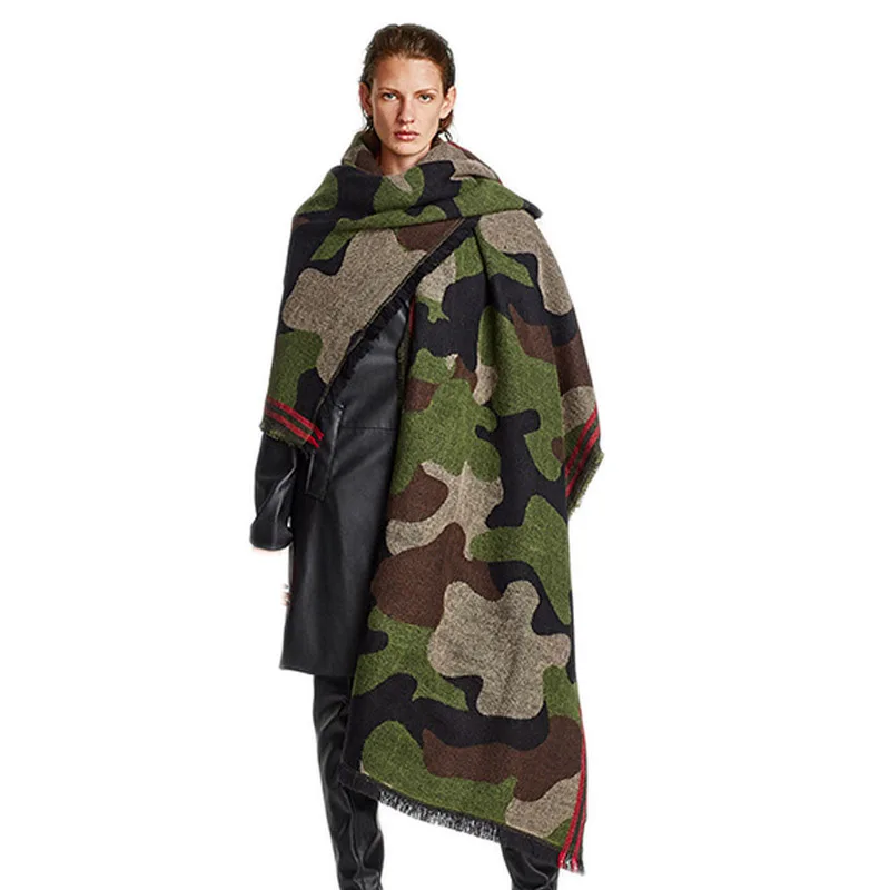 2018 пашмины Кашемир зима осень Камуфляж Шарф пончо